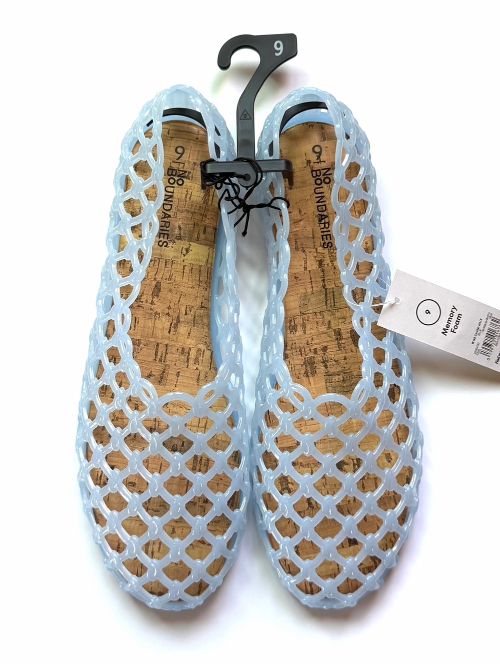 No Boundaries Blue Jelly Lattice Ballet Flats Women's 9